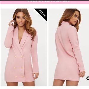 Pretty Little Thing Pink and Gold Blazer Dress